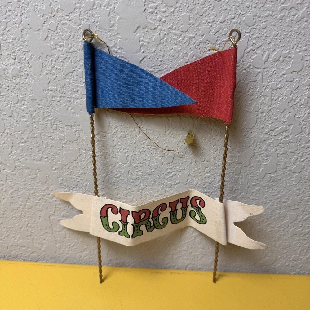 Silvestri Vintage Circus Banner Metal Ornament Carnival Christmas Decor 80s